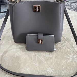 Kate Spade Gray Crossbody Bag and Wallet Set